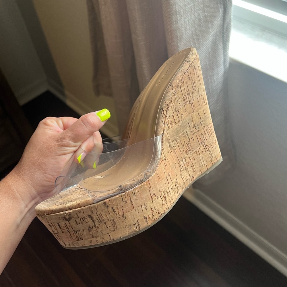 Bamboo Clear Wedges Sandals